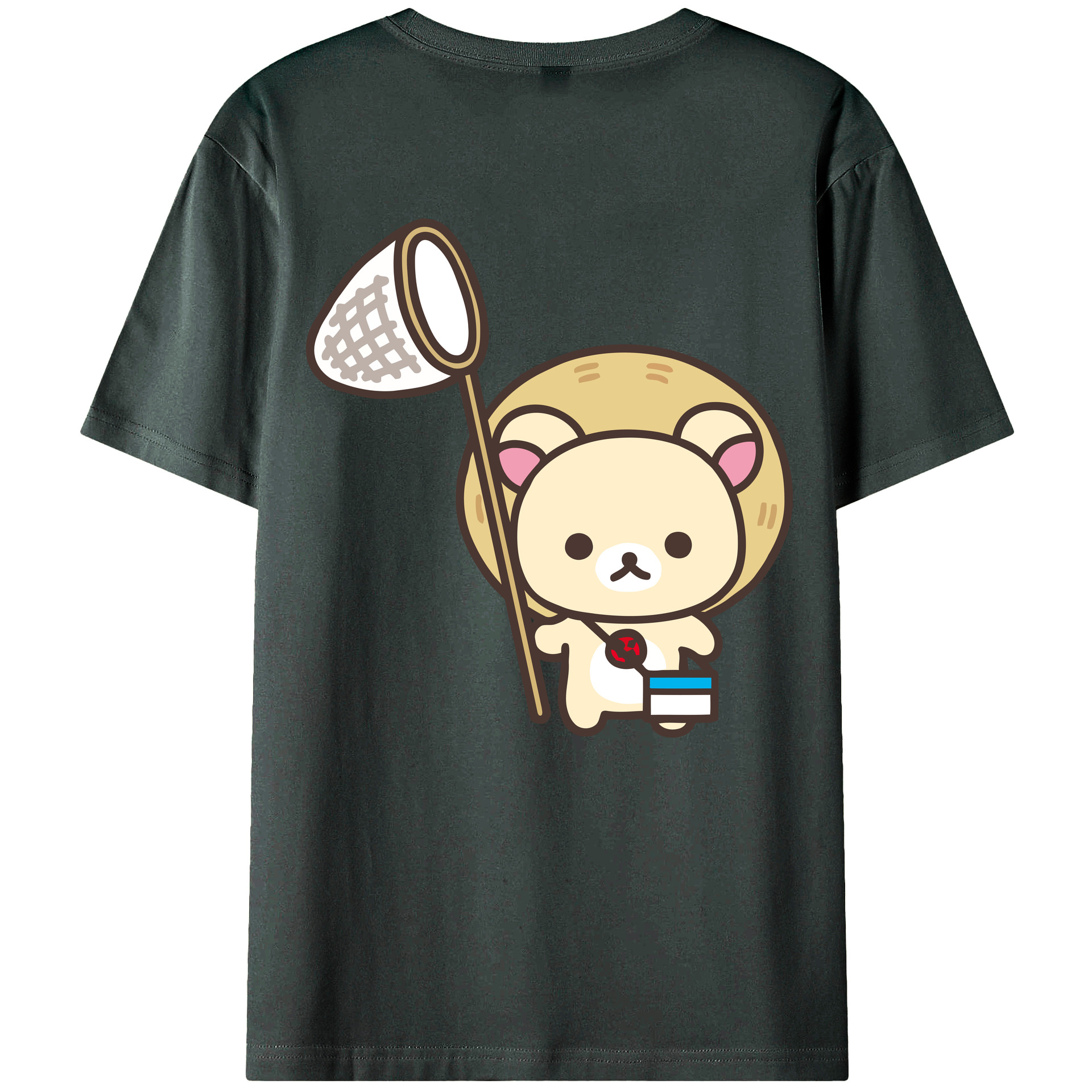 （画像用） リラックマ リラックマ キイロイトリ Rilakkuma Korilakkuma Kiiroitori 綿100％ メンズ半袖Tシャツ（バックプリント） 通気性
